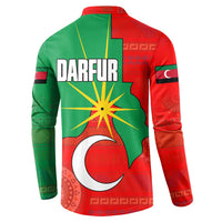 Darfur Sudan Button Sweatshirt with Red Green Yellow Crescent Star - Wonder Print Shop