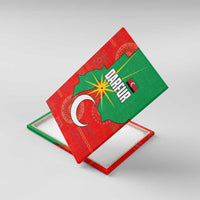 Darfur Sudan Canvas Wall Art with Red Green Yellow Crescent Star - Wonder Print Shop
