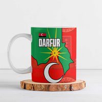 Darfur Sudan Ceramic Mug with Red Green Yellow Crescent Star - Wonder Print Shop