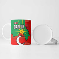Darfur Sudan Ceramic Mug with Red Green Yellow Crescent Star - Wonder Print Shop