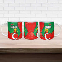 Darfur Sudan Ceramic Mug with Red Green Yellow Crescent Star - Wonder Print Shop