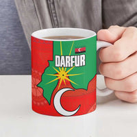 Darfur Sudan Ceramic Mug with Red Green Yellow Crescent Star - Wonder Print Shop