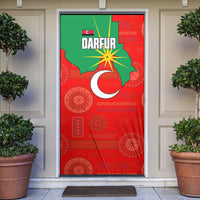 Darfur Sudan Door Cover with Red Green Yellow Crescent Star - Wonder Print Shop
