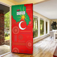 Darfur Sudan Door Cover with Red Green Yellow Crescent Star - Wonder Print Shop