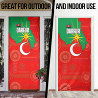 Darfur Sudan Door Cover with Red Green Yellow Crescent Star - Wonder Print Shop