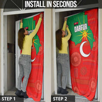 Darfur Sudan Door Cover with Red Green Yellow Crescent Star - Wonder Print Shop