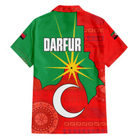 Darfur Sudan Family Matching Puletasi and Hawaiian Shirt with Red Green Yellow Crescent Star - Wonder Print Shop