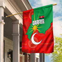 Darfur Sudan Garden Flag with Red Green Yellow Crescent Star - Wonder Print Shop