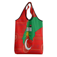 Darfur Sudan Grocery Bag with Red Green Yellow Crescent Star - Wonder Print Shop