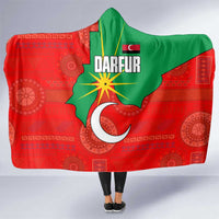 Darfur Sudan Hooded Blanket with Red Green Yellow Crescent Star - Wonder Print Shop