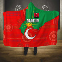 Darfur Sudan Hooded Blanket with Red Green Yellow Crescent Star - Wonder Print Shop