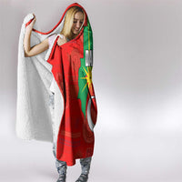 Darfur Sudan Hooded Blanket with Red Green Yellow Crescent Star - Wonder Print Shop