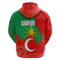 Darfur Sudan Hoodie with Red Green Yellow Crescent Star - Wonder Print Shop
