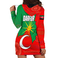 Darfur Sudan Hoodie Dress with Red Green Yellow Crescent Star - Wonder Print Shop