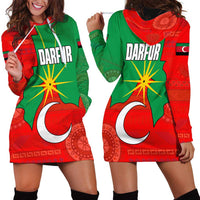 Darfur Sudan Hoodie Dress with Red Green Yellow Crescent Star - Wonder Print Shop