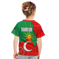 Darfur Sudan Kid T Shirt with Red Green Yellow Crescent Star - Wonder Print Shop