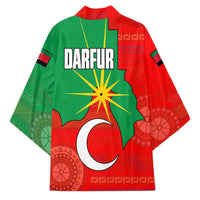 Darfur Sudan Kimono with Red Green Yellow Crescent Star - Wonder Print Shop