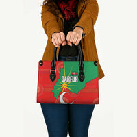 Darfur Sudan Leather Bag with Red Green Yellow Crescent Star - Wonder Print Shop