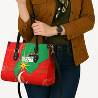 Darfur Sudan Leather Bag with Red Green Yellow Crescent Star - Wonder Print Shop