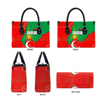 Darfur Sudan Leather Bag with Red Green Yellow Crescent Star - Wonder Print Shop