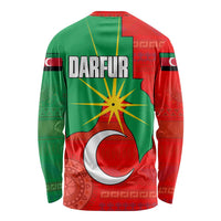Darfur Sudan Long Sleeve Shirt with Red Green Yellow Crescent Star - Wonder Print Shop
