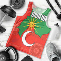 Darfur Sudan Men Tank Top with Red Green Yellow Crescent Star - Wonder Print Shop