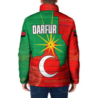 Darfur Sudan Padded Jacket with Red Green Yellow Crescent Star - Wonder Print Shop