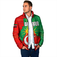 Darfur Sudan Padded Jacket with Red Green Yellow Crescent Star - Wonder Print Shop