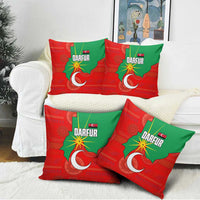Darfur Sudan Pillow Cover with Red Green Yellow Crescent Star - Wonder Print Shop