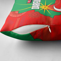 Darfur Sudan Pillow Cover with Red Green Yellow Crescent Star - Wonder Print Shop