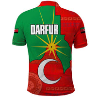 Darfur Sudan Polo Shirt with Red Green Yellow Crescent Star - Wonder Print Shop
