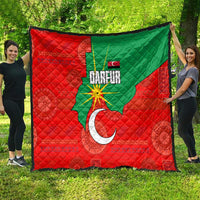 Darfur Sudan Quilt with Red Green Yellow Crescent Star - Wonder Print Shop