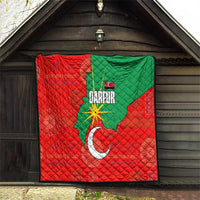 Darfur Sudan Quilt with Red Green Yellow Crescent Star - Wonder Print Shop
