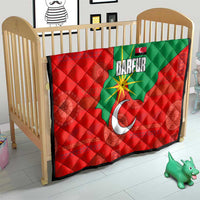 Darfur Sudan Quilt with Red Green Yellow Crescent Star - Wonder Print Shop