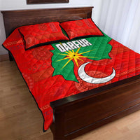 Darfur Sudan Quilt Bed Set with Red Green Yellow Crescent Star - Wonder Print Shop