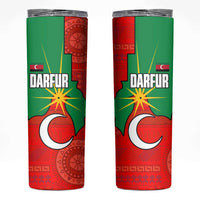 Darfur Sudan Skinny Tumbler with Red Green Yellow Crescent Star - Wonder Print Shop