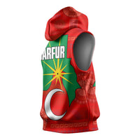 Darfur Sudan Sleeveless Hoodie with Red Green Yellow Crescent Star - Wonder Print Shop