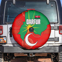 Darfur Sudan Spare Tire Cover with Red Green Yellow Crescent Star - Wonder Print Shop