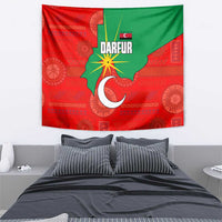 Darfur Sudan Tapestry with Red Green Yellow Crescent Star - Wonder Print Shop