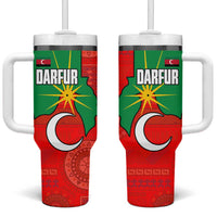 Darfur Sudan Tumbler With Handle with Red Green Yellow Crescent Star - Wonder Print Shop