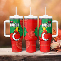 Darfur Sudan Tumbler With Handle with Red Green Yellow Crescent Star - Wonder Print Shop