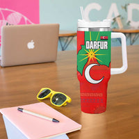 Darfur Sudan Tumbler With Handle with Red Green Yellow Crescent Star - Wonder Print Shop