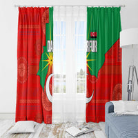 Darfur Sudan Window Curtain with Red Green Yellow Crescent Star - Wonder Print Shop