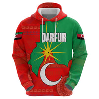 Darfur Sudan Zip Hoodie with Red Green Yellow Crescent Star - Wonder Print Shop