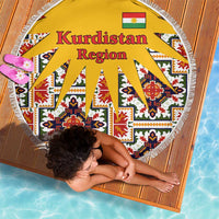 Iraq Kurdistan Region Beach Blanket Traditional Pattern Yellow Red Green - Wonder Print Shop