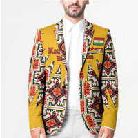 Iraq Kurdistan Region Blazer Traditional Pattern Yellow Red Green - Wonder Print Shop