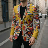 Iraq Kurdistan Region Blazer Traditional Pattern Yellow Red Green - Wonder Print Shop