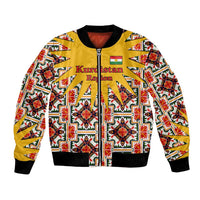 Iraq Kurdistan Region Bomber Jacket Traditional Pattern Yellow Red Green - Wonder Print Shop