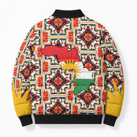 Iraq Kurdistan Region Bomber Puffer Jacket Traditional Pattern Yellow Red Green - Wonder Print Shop