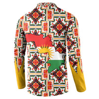 Iraq Kurdistan Region Button Sweatshirt Traditional Pattern Yellow Red Green - Wonder Print Shop